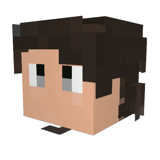 sk8chava Minecraft avatar head, 3D render