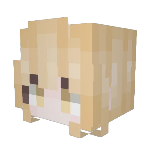 sk_red Minecraft avatar head, 3D render