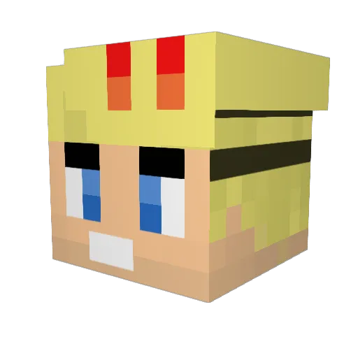 skeley Minecraft avatar head, 3D render