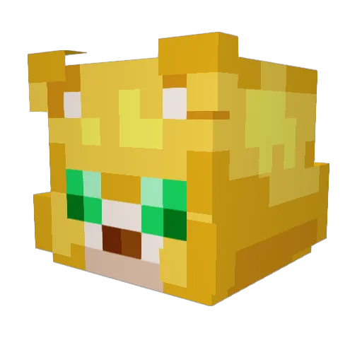 skeptal Minecraft avatar head, 3D render