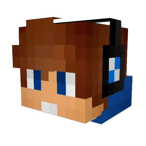skepticAB Minecraft avatar head, 3D render