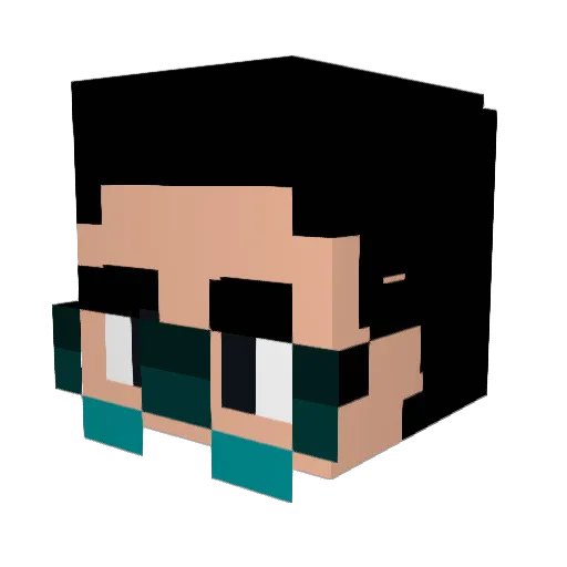 skeptinen Minecraft avatar head, 3D render