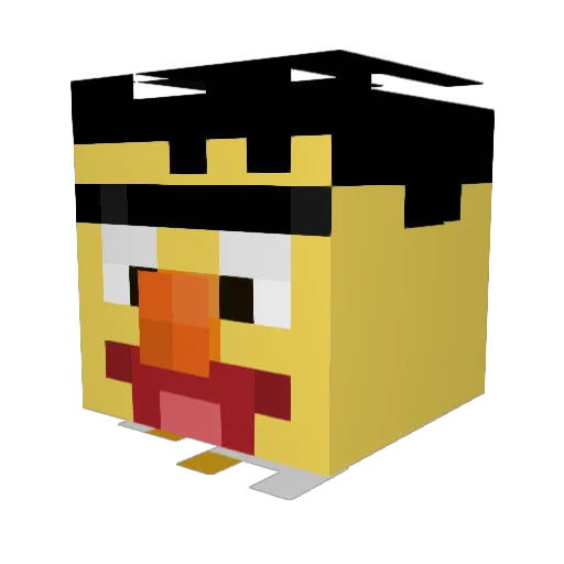 skibbed Minecraft avatar head, 3D render