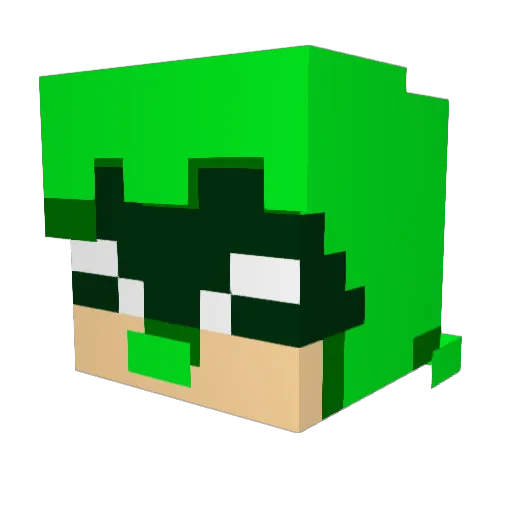 skidwithag Minecraft avatar head, 3D render