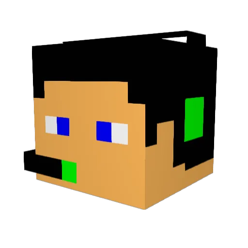 skillee Minecraft avatar head, 3D render