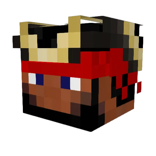 skinback Minecraft avatar head, 3D render