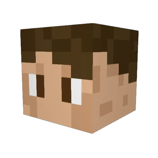 skinmen Minecraft avatar head, 3D render