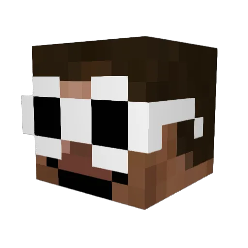 skipL Minecraft avatar head, 3D render