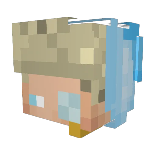 skip_lio Minecraft avatar head, 3D render
