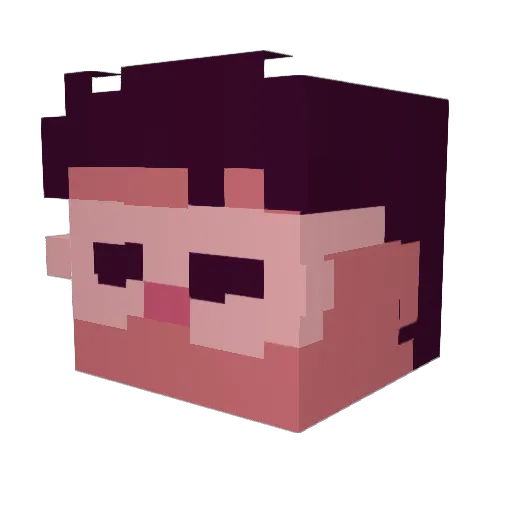 skoM_ Minecraft avatar head, 3D render