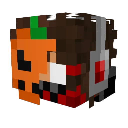 skrubbed Minecraft avatar head, 3D render