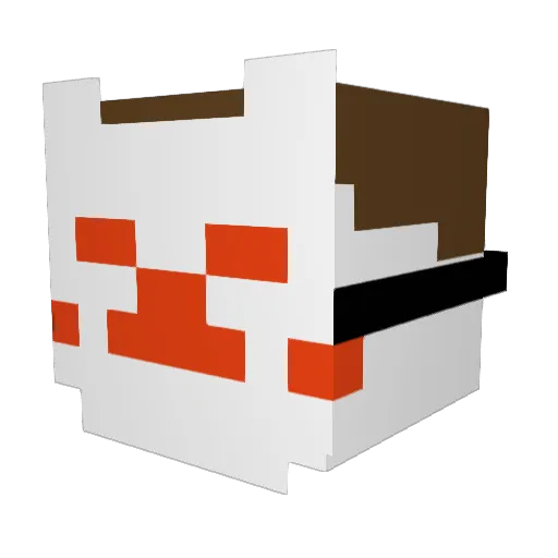 skutic Minecraft avatar head, 3D render