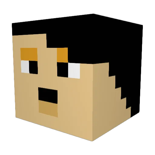 skyart Minecraft avatar head, 3D render