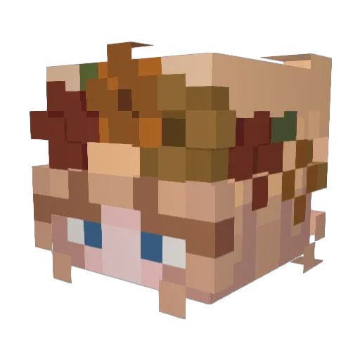 skyrrai Minecraft avatar head, 3D render