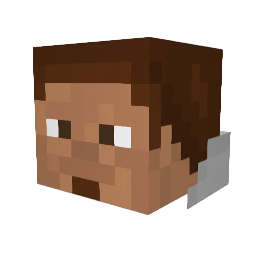 skyscale Minecraft avatar head, 3D render