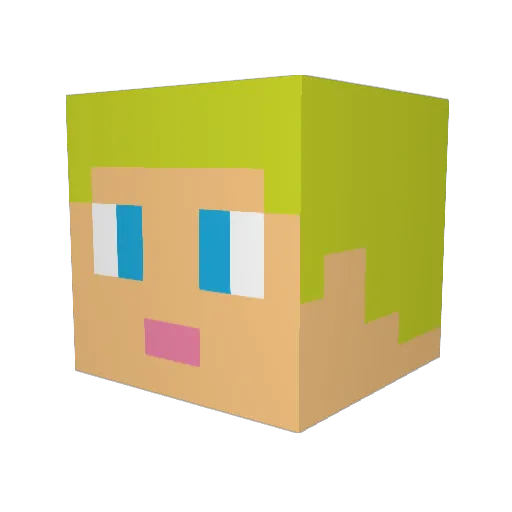 slatertots Minecraft avatar head, 3D render
