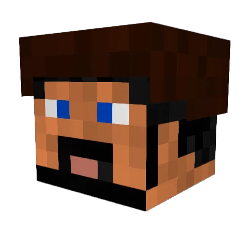 slaxes Minecraft avatar head, 3D render