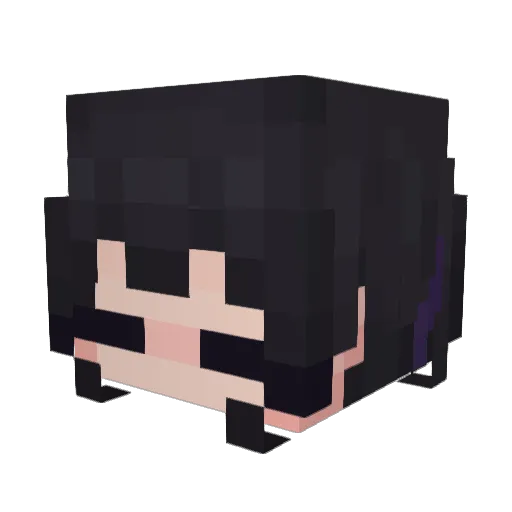 sleebing Minecraft avatar head, 3D render