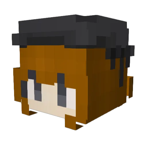 sleep_NE Minecraft avatar head, 3D render