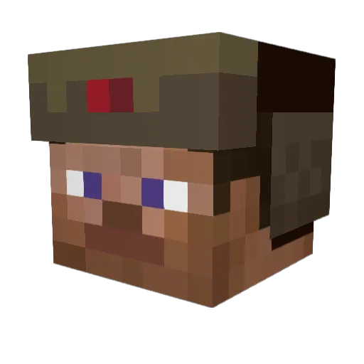 sleeping16 Minecraft avatar head, 3D render