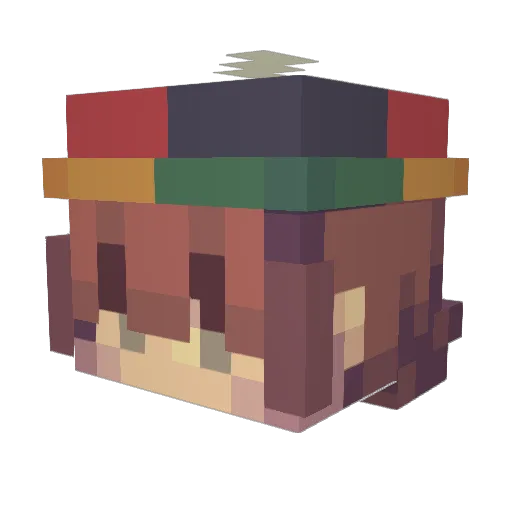sleepwalksun Minecraft avatar head, 3D render