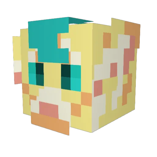 sleepy_cat_ Minecraft avatar head, 3D render
