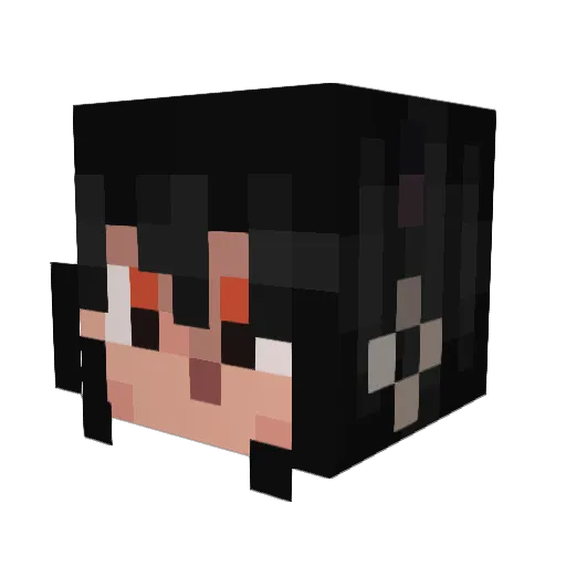 slendoid Minecraft avatar head, 3D render