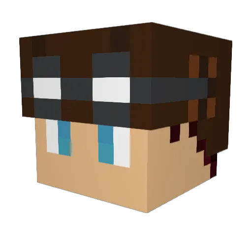 sleopard Minecraft avatar head, 3D render