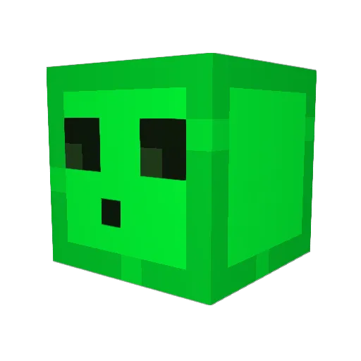 slime_style Minecraft avatar head, 3D render