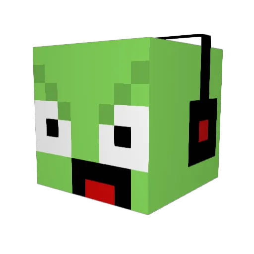 slimecrazyLP Minecraft avatar head, 3D render
