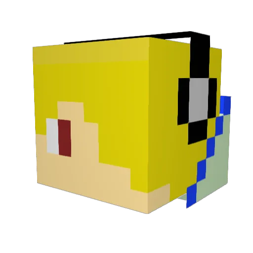 slinemii Minecraft avatar head, 3D render