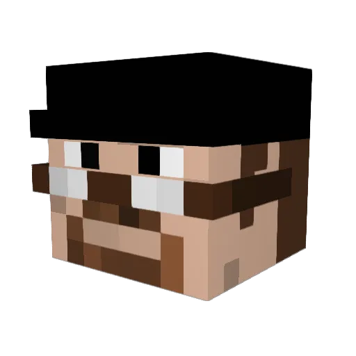 slipperystope Minecraft avatar head, 3D render