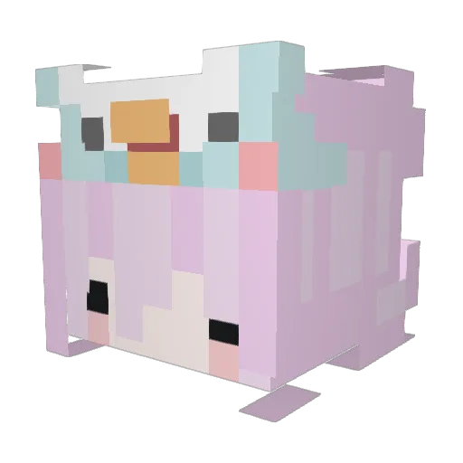 slleeping Minecraft avatar head, 3D render