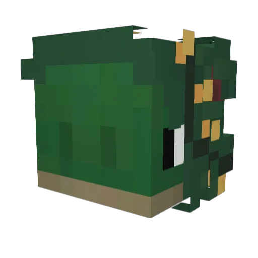 slont Minecraft avatar head, 3D render