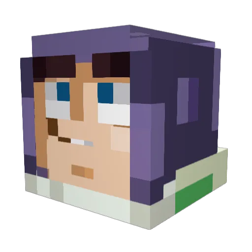 slouther Minecraft avatar head, 3D render