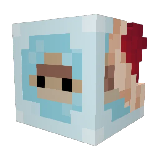 slpsaps Minecraft avatar head, 3D render