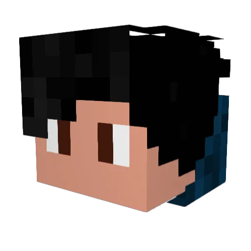 slrtvz Minecraft avatar head, 3D render