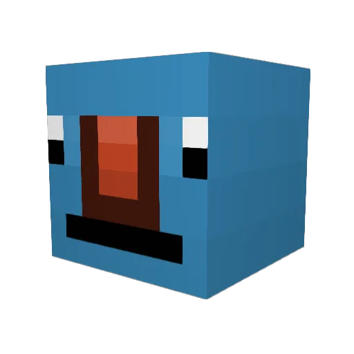 slugbug Minecraft avatar head, 3D render