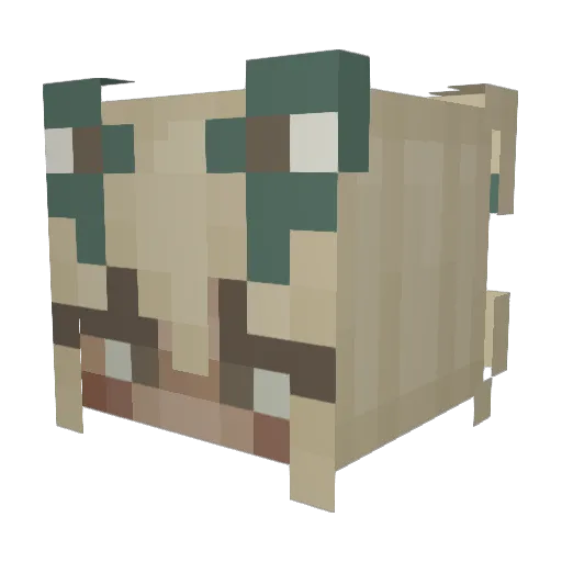 sluggylu Minecraft avatar head, 3D render