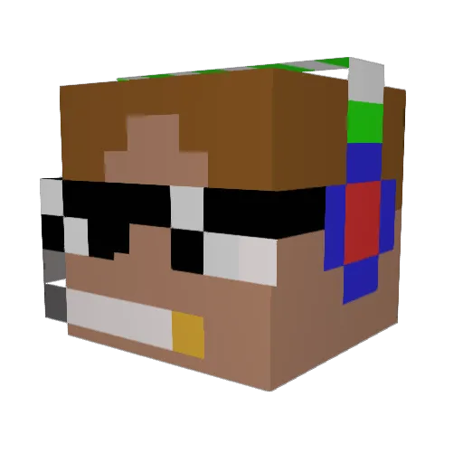 sluisy Minecraft avatar head, 3D render
