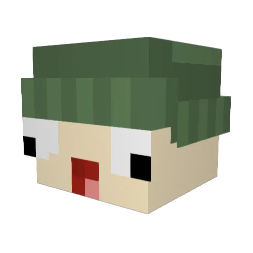 sluixsss Minecraft avatar head, 3D render