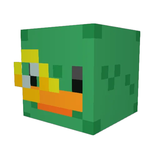 sluugsa Minecraft avatar head, 3D render