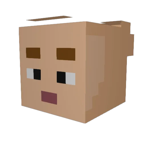 slympy Minecraft avatar head, 3D render