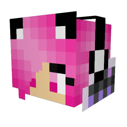 smaili Minecraft avatar head, 3D render