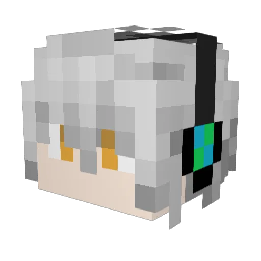 small__long Minecraft avatar head, 3D render