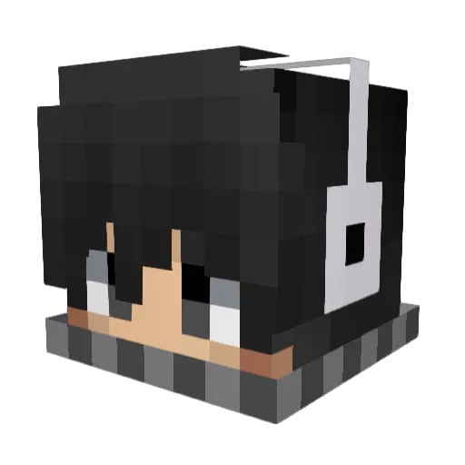 small_book Minecraft avatar head, 3D render