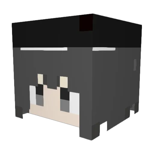 small_chong Minecraft avatar head, 3D render