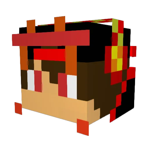 smallhong Minecraft avatar head, 3D render