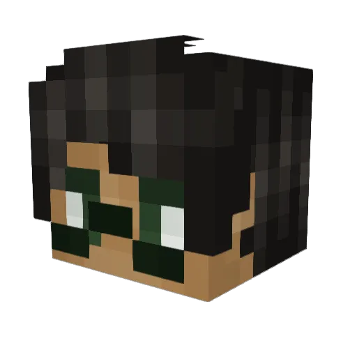 smashedby Minecraft avatar head, 3D render