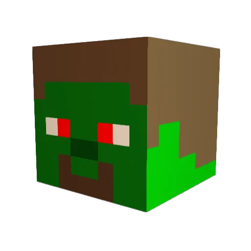 smaxneors Minecraft avatar head, 3D render